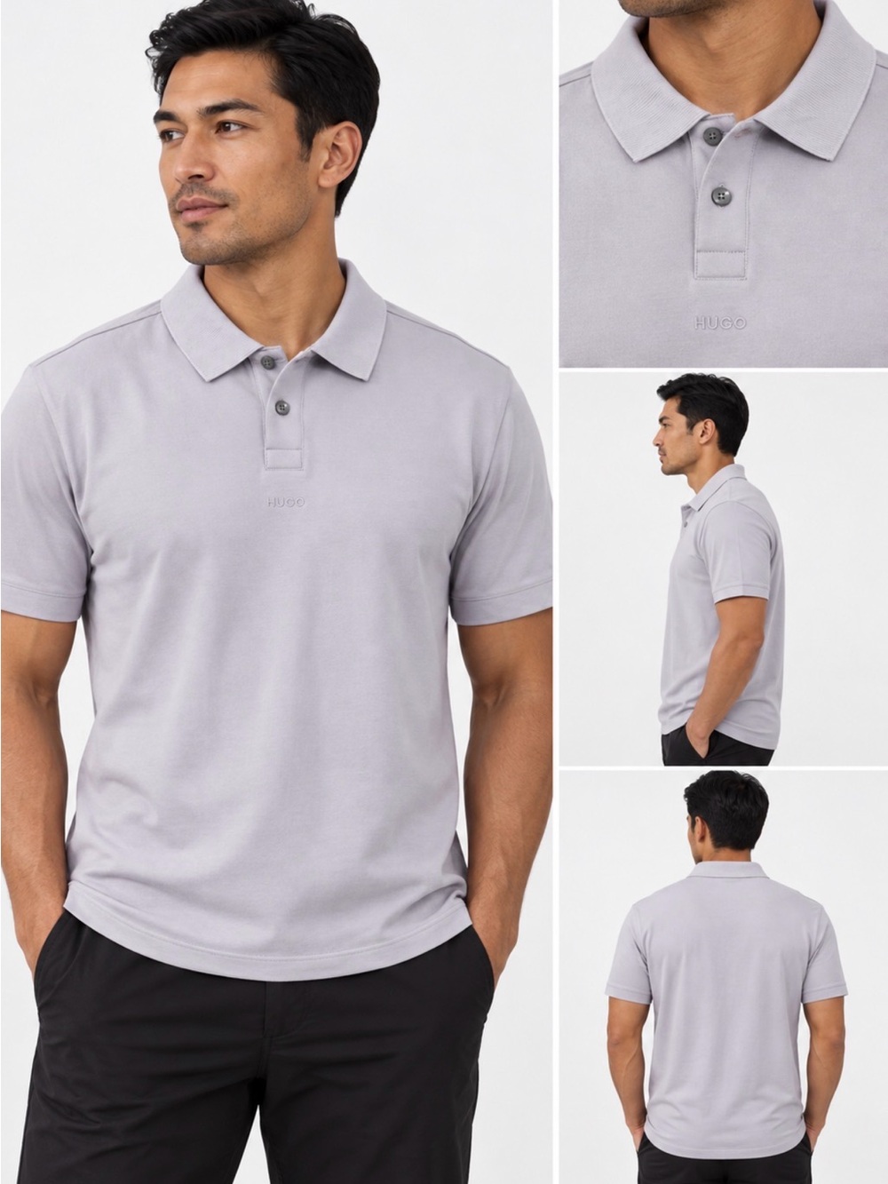 HUGO by Hugo Boss Dangula Relaxed Fit Logo Polo Shirt Mens L Light Pastel Purple